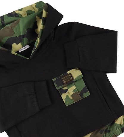 Dolce & Gabbana Kapuzenpullover - Reborn To Live - Schwarz/Camou