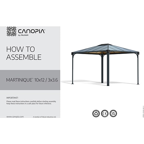 Palram - Canopia Martinique 3600 pavillon - antracitgrå