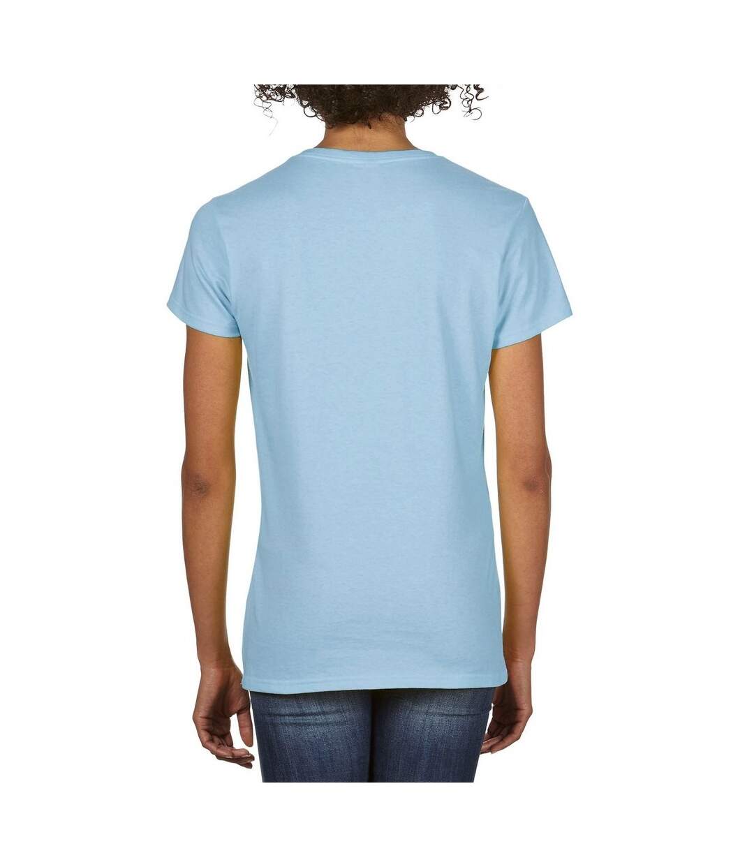 Gildan - T-shirt à manches courtes et col en V - Femme (Bleu clair) - UTRW4505