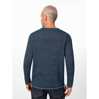 Herren-Rundhalspullover, Blau-Bleu