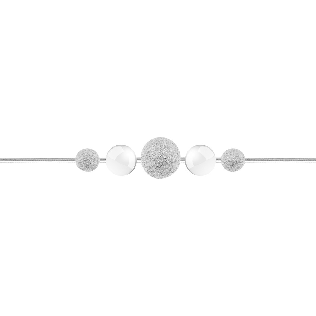 Bracelet boules en argent 925 rhodié