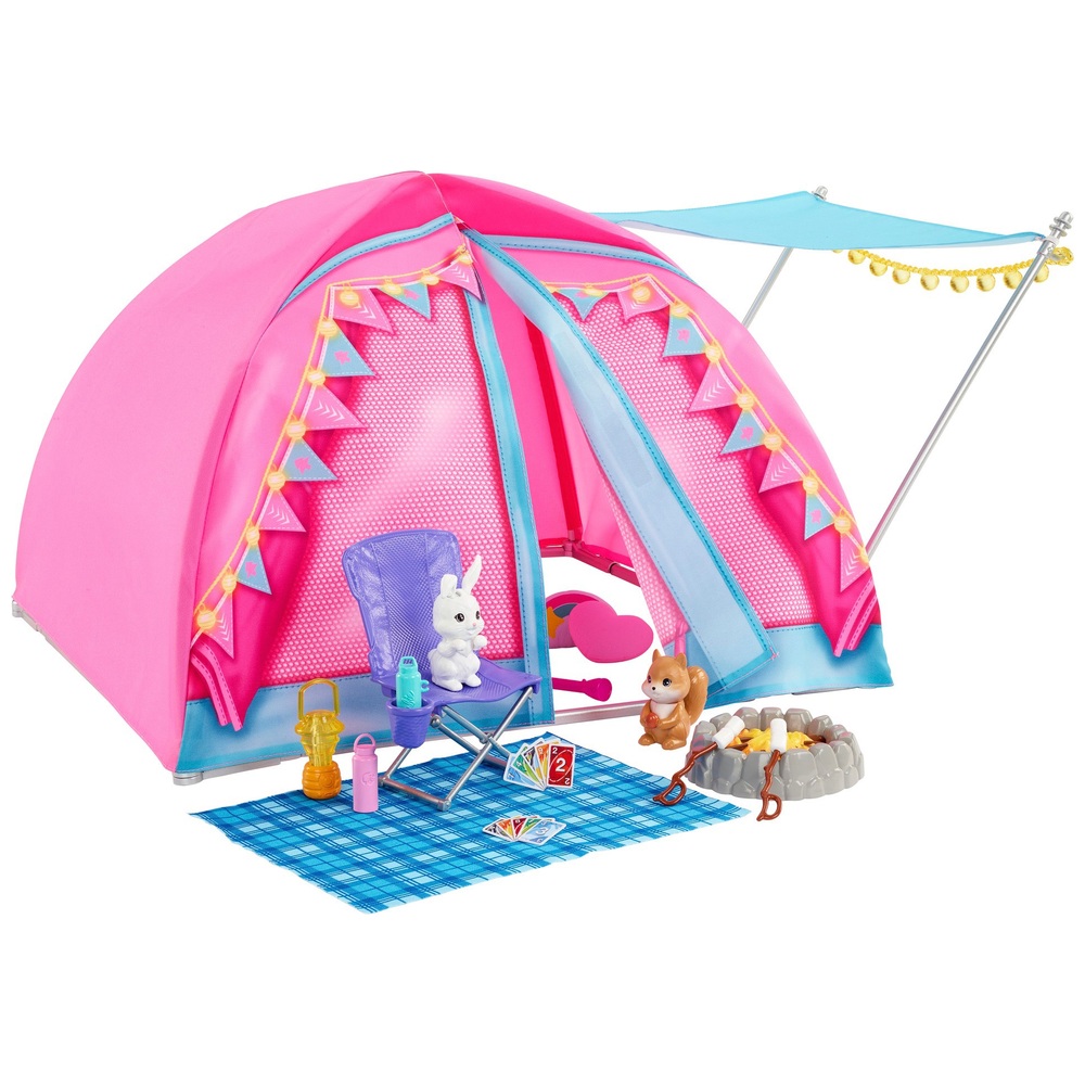 Barbie Let's Go Camping Zelt-Spielset und 2 Puppen