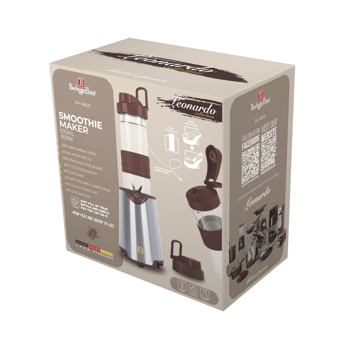 Berlinger Haus Smoothie Maker matt bordeaux Leonardo Collection