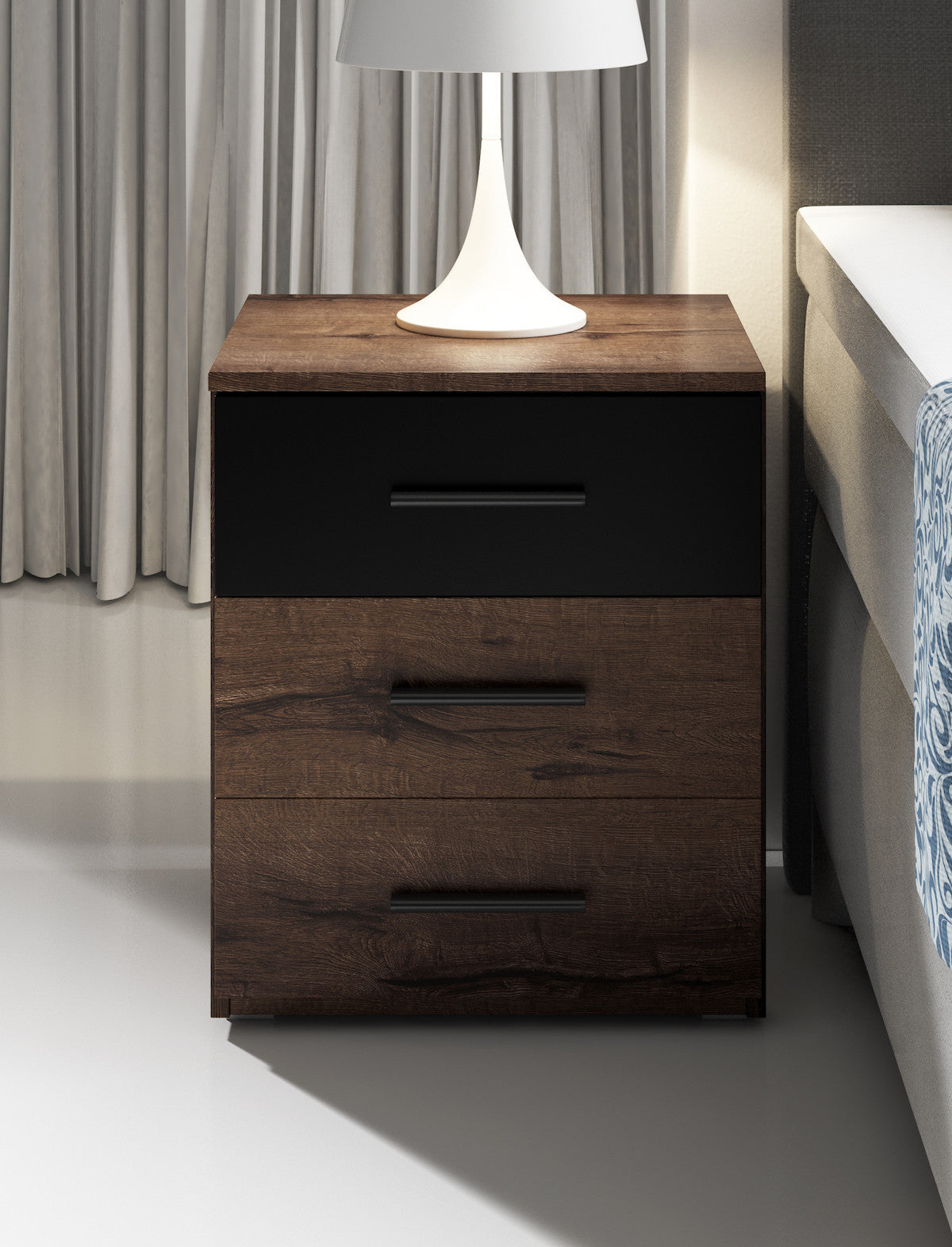 Brown 2 - Slaapkamer - Zwart - Eiken 180 - Groot