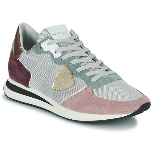Philippe Model - TROPEZ X LOW WOMAN Gris / Rosa / Morado