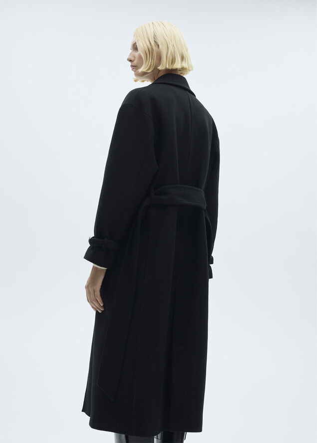 MANGO Maxi lapel Manteco wool coat Black