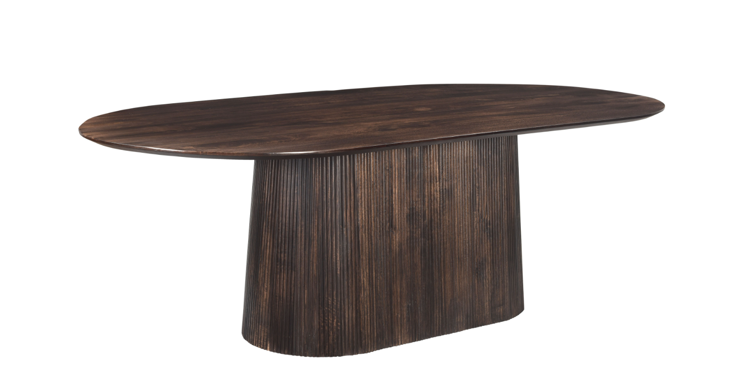 Eettafel Sally 230 cm ovaal Eettafel Saly 230 ovaal donkerbruin