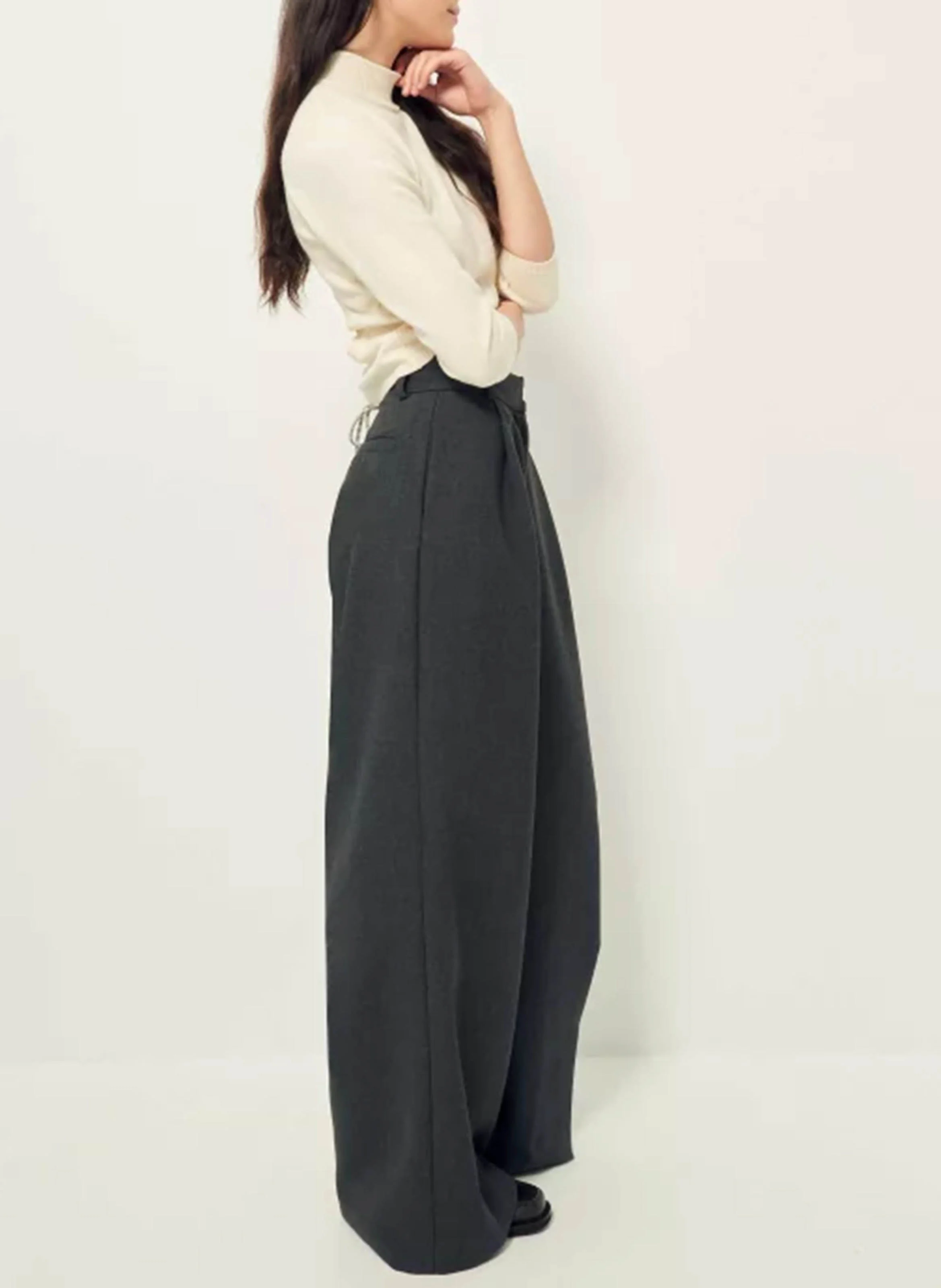 PROVENCO - Pantalon large | Gris