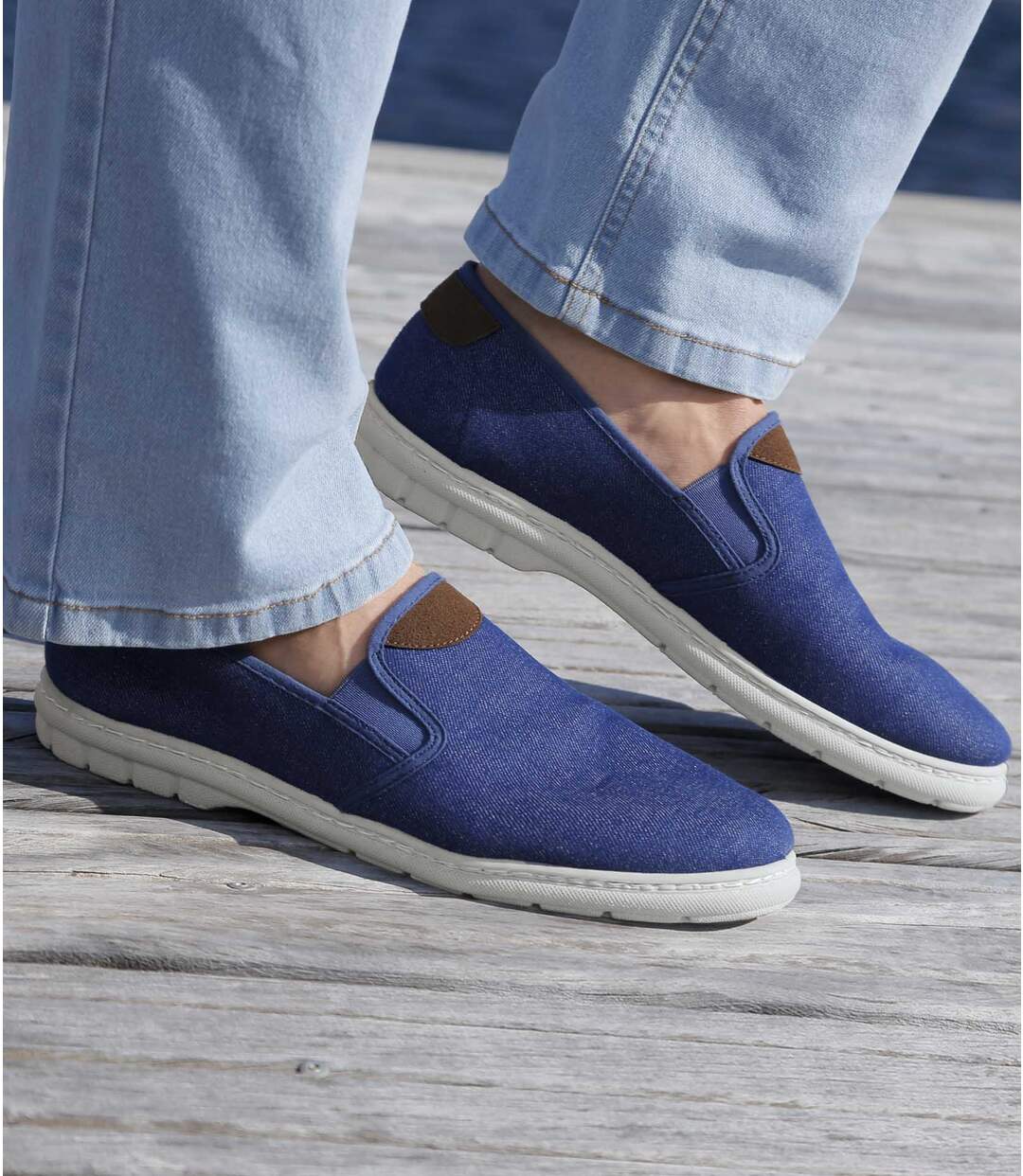 Mocassins en Denim Elastiqués