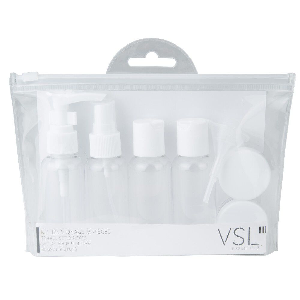 Kit flacon de voyage 9 pièces