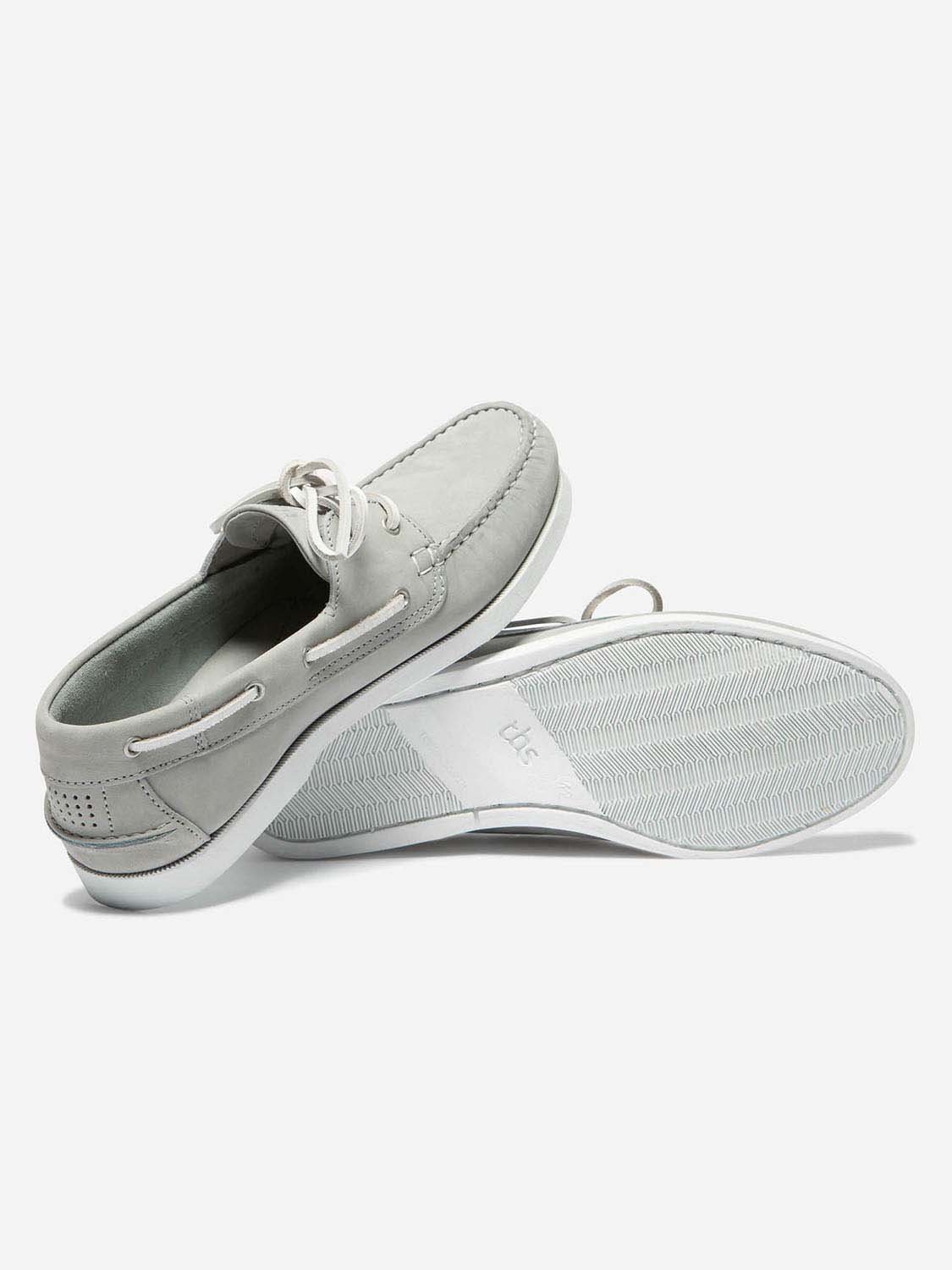 Chaussures Bateau Homme Semelle Grip Cuir Gris