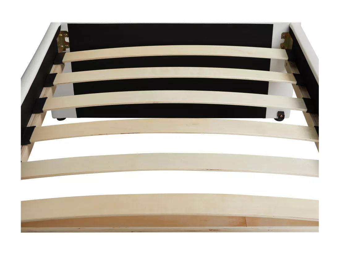 Lit banquette gigogne MATHILDE - 2 x 90 x 190 cm - Simili - Blanc + matelas