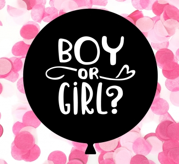 (Ø60cm) Gender Reveal Party Ballon Baby Shower Luftballon mit Rosa Konfetti - Girl