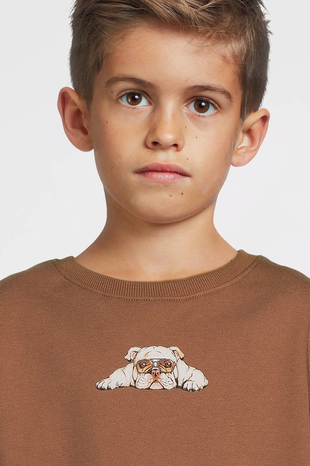 NAME IT sweater NKMNAKRAVE met backprint bruin