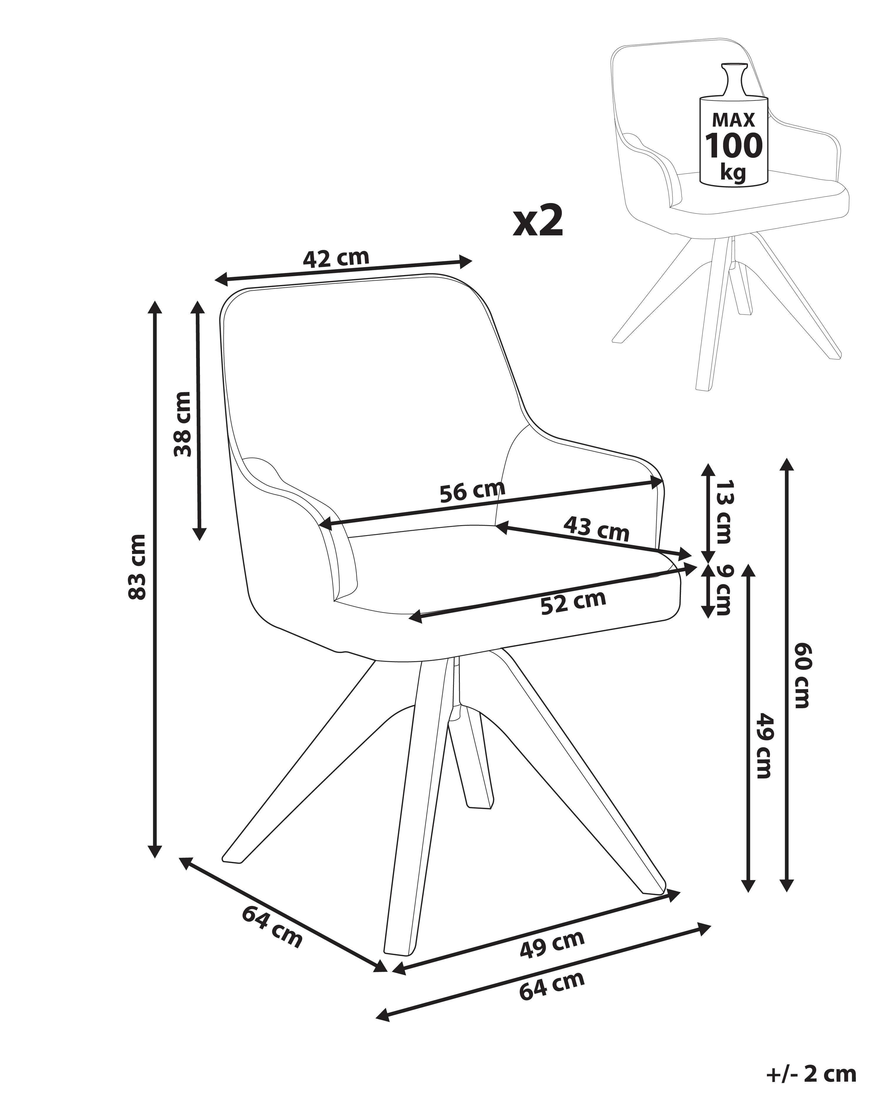 Set van 2 eetkamerstoelen draaibaar SYLVANIA Bouclé Gebroken wit