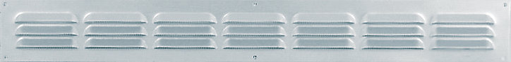Grille d'aération alu Autogyre à persiennes avec moustiquaire brut 400 x 50 mm