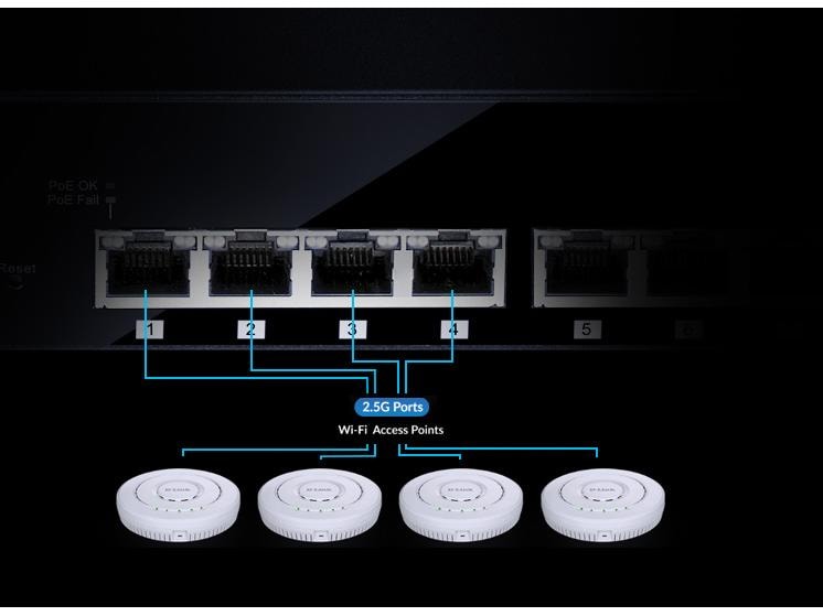 D-Link Switch DMS-108/E 8 Port 8-Port 2.5G Multi-Gigabit Desktop Switch