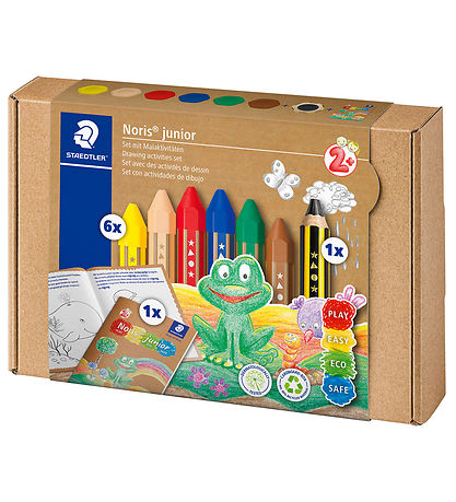 Staedtler Kreidefarben m. Aktivitätsbuch - Noris Junior - 7 st.