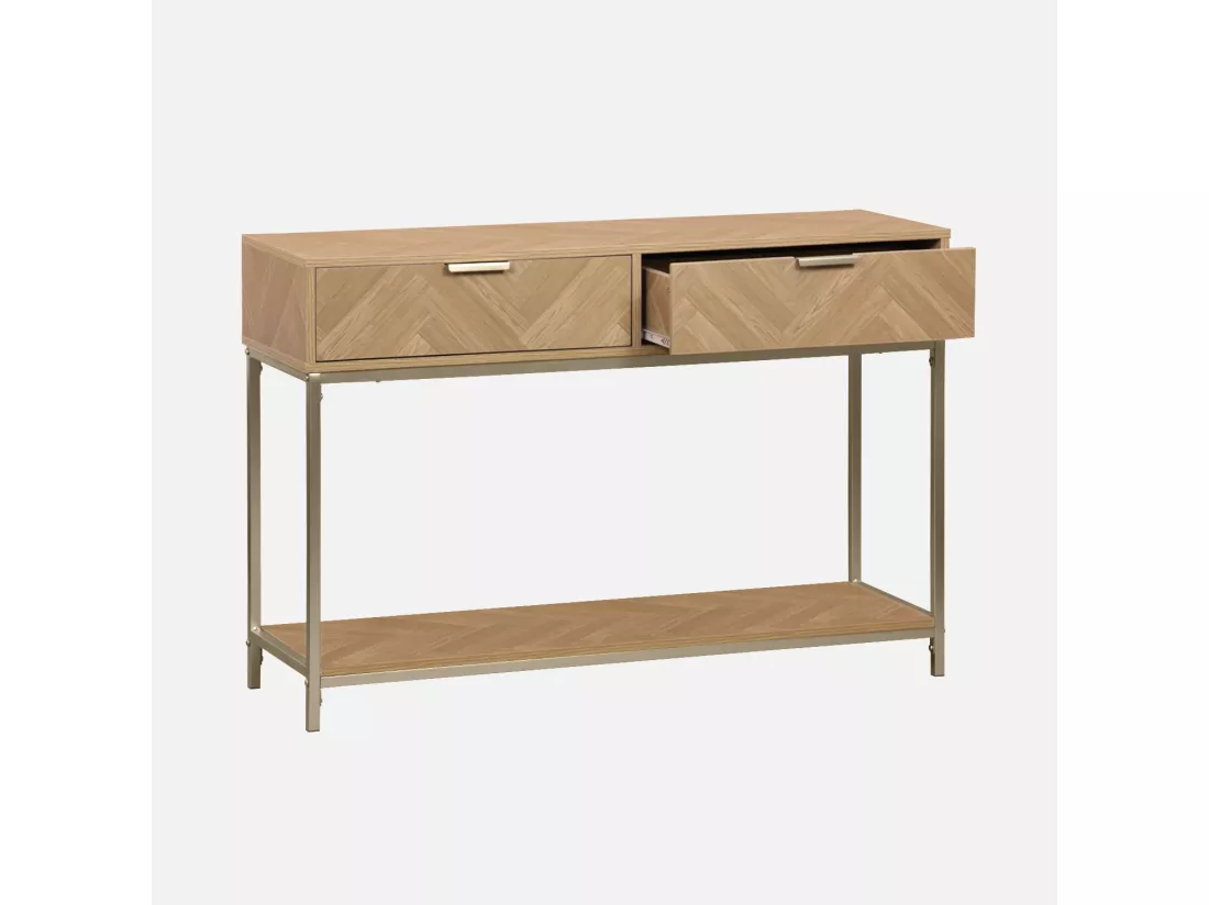 Console. Budapest. deux tiroirs. une étagère. L 110 x l 35 x H 75cm