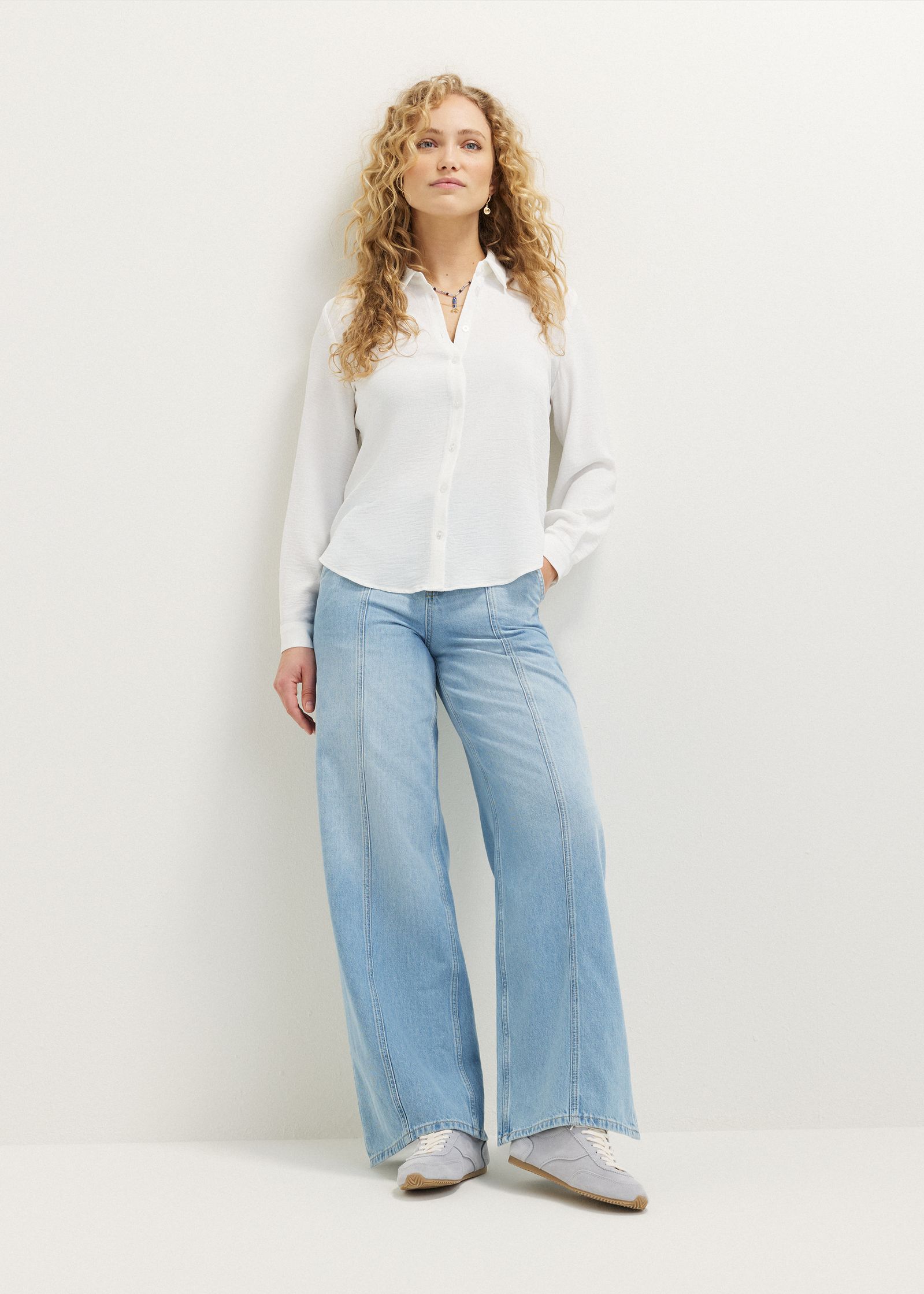 Basic blouse met lange mouwen