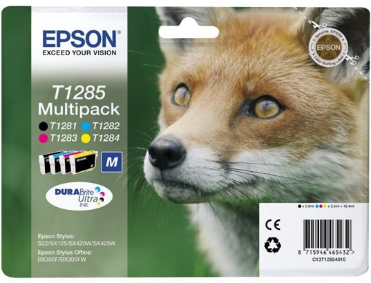 EPSON - Pack cartouches d'encre T1285 BCMY Renard 4 couleurs