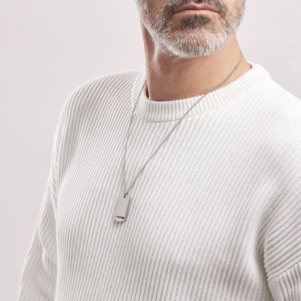 Collier Acier Blanc Ghislain Cristaux