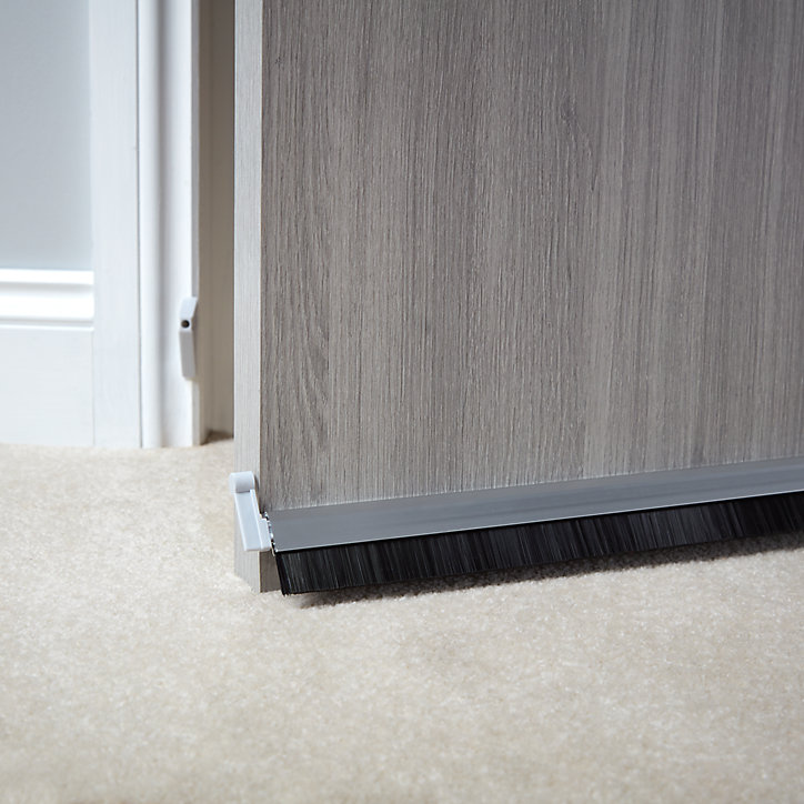Bas de porte sol alu pivotant Diall gris L.100 cm
