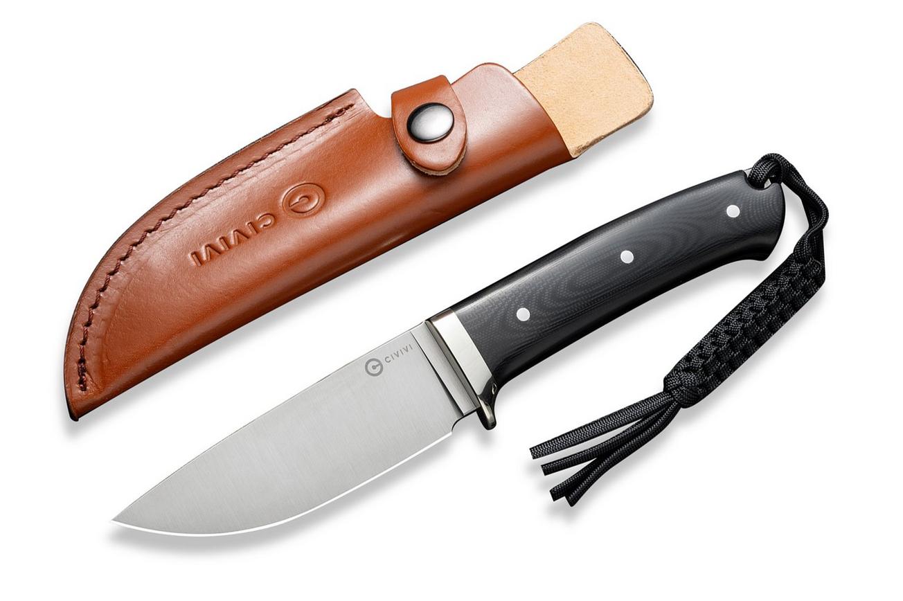 Civivi Cloud Peak C23044-1 Satin Nitro-V, Black G10, Nickel Silver Guard, vaststaand mes