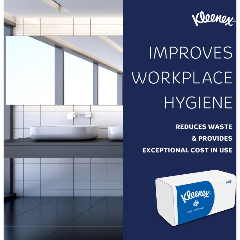 Papier essuie-mains pliage enchevêtré Kleenex Airflex Ultra 6778 - Carton de 1860