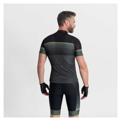 Maillot Manches Courtes Velo Rogelli Hero II - Homme - Vert/Noir