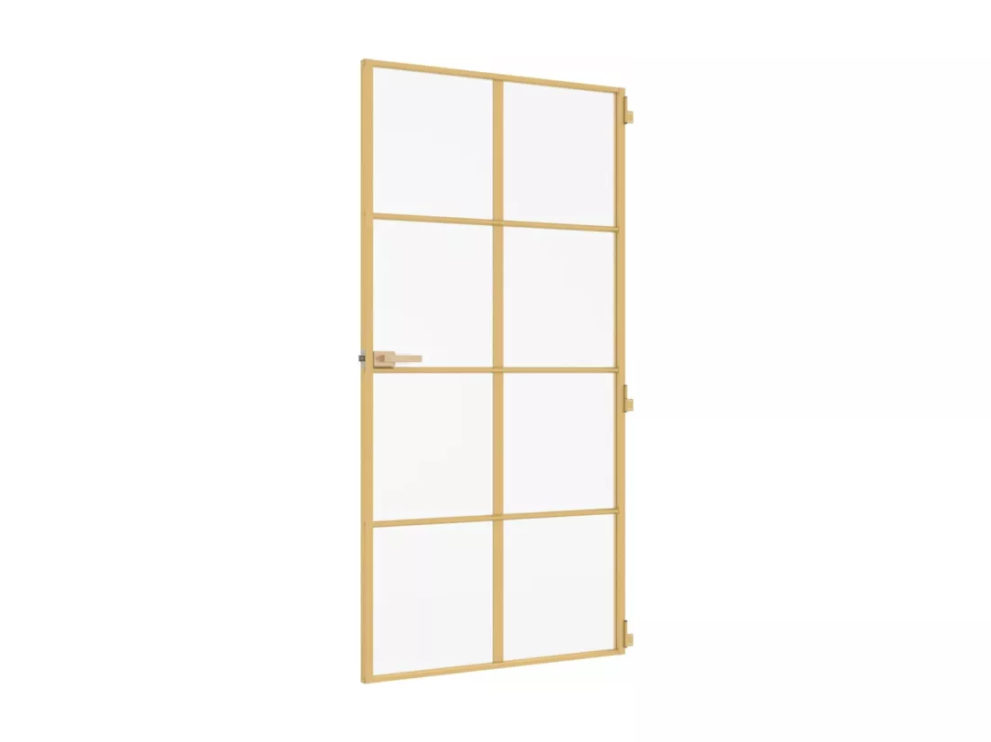 Porte intérieure mince doré verre trempé aluminium
