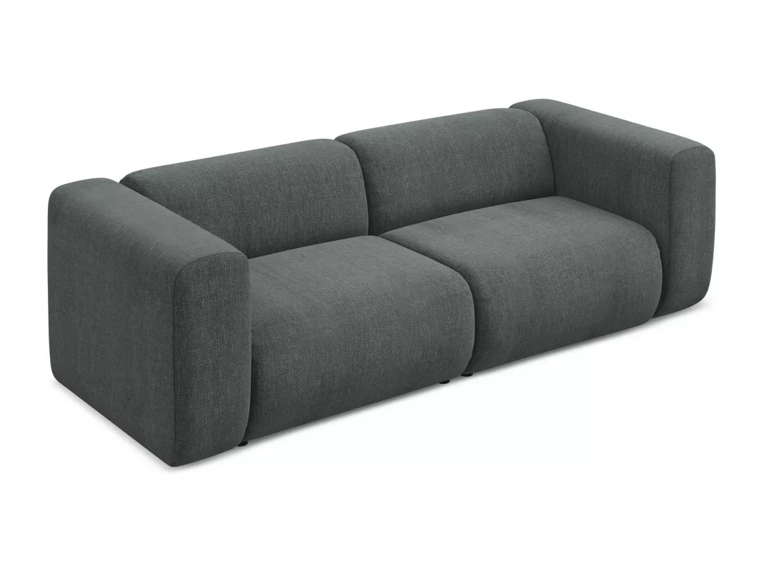 Canapé modulable 3 places en tissu chenille - graphite - EKAHI