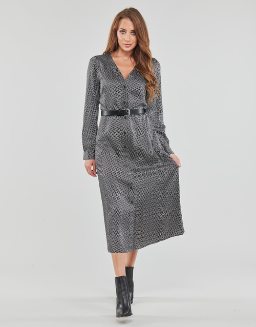 MICHAEL Michael Kors - MK LOGO TIE MIDI DRS Negro / Beige