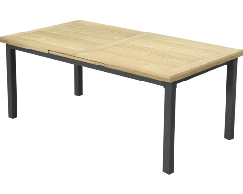 Bellavista Newport eettafel, 100 x 77 cm, aluminium/teakhout, grijs