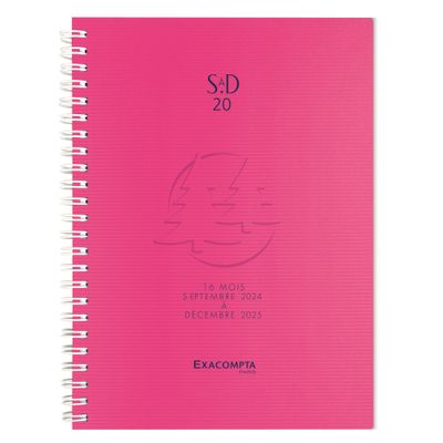 Agenda à spirale Linicolor - 1 semaine sur 2 pages - 16 mois - 15 x 21 cm - disponible dans différentes couleurs - Exacompta