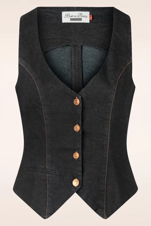 Rock-a-Booty Dianne Gilet in Zwart