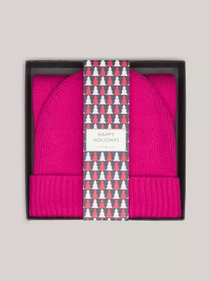 Conjunto de presente infantil com cachecol pequeno e gorro com a bandeira americana