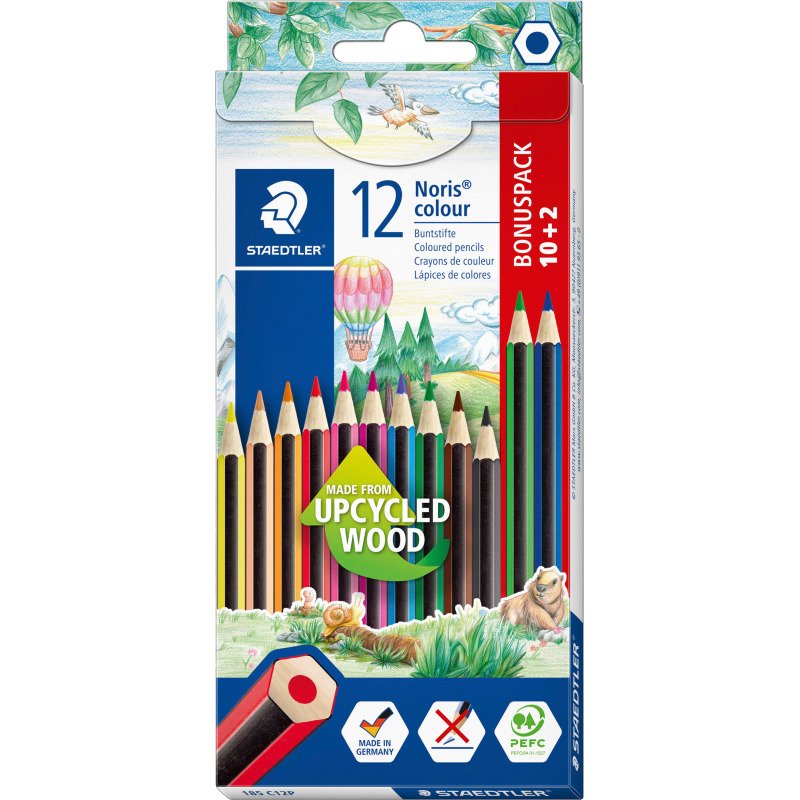 Pack de 10 crayons de couleur Staedtler Noris® colour 185 + 2 offerts