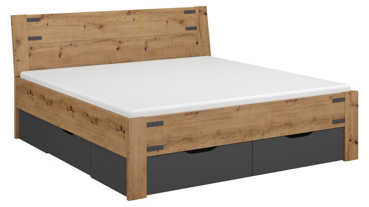 Opbergbed Birmingham met laden bruin