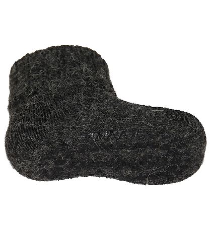 GoBabyGo rutschfeste Socken - Wolle - Graumeliert meliert