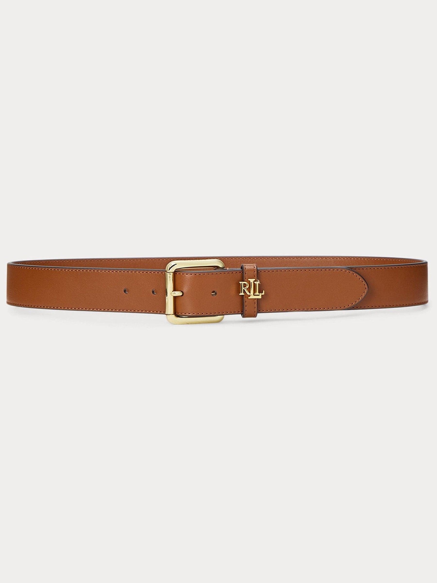 Lauren Tan - Lauren Ralph Lauren 3.2cm Logo-Keeper Leather Belt