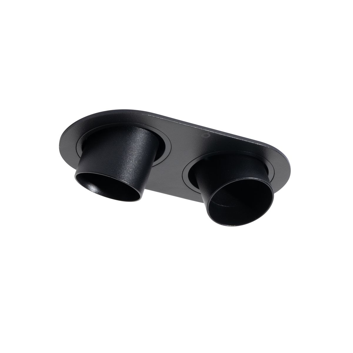 Afgeronde inbouwspot zwart GU10 35mm kantelbaar 2-lichts - Installa