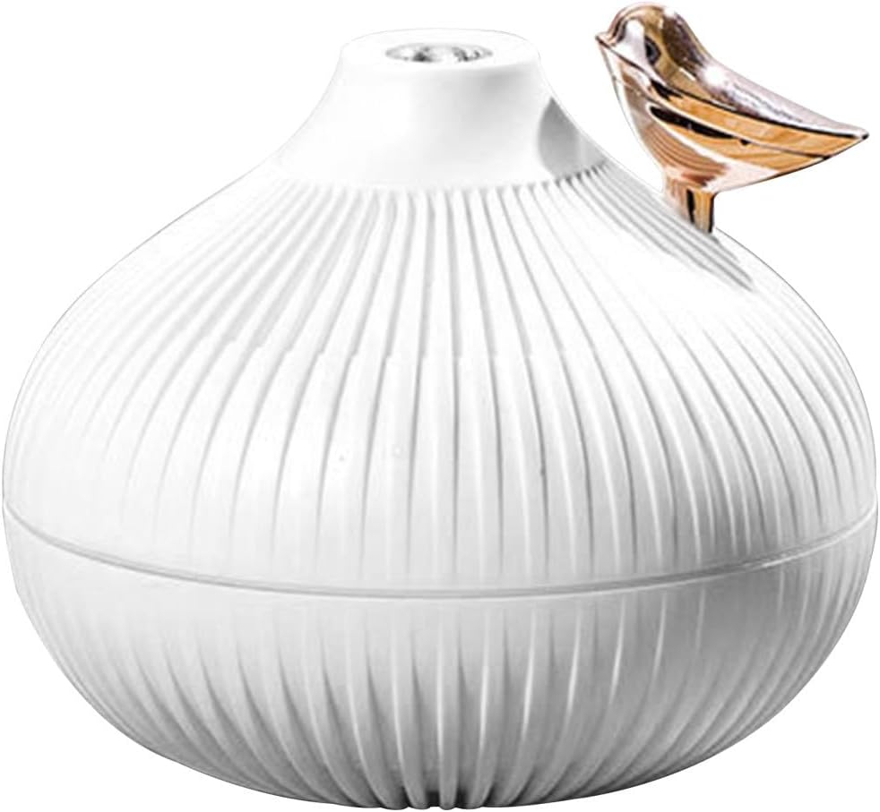 (300ml) Mini USB Luftbefeuchter Aroma Öl Diffuser mit LED Beleuchtung - Weiss / Vogel