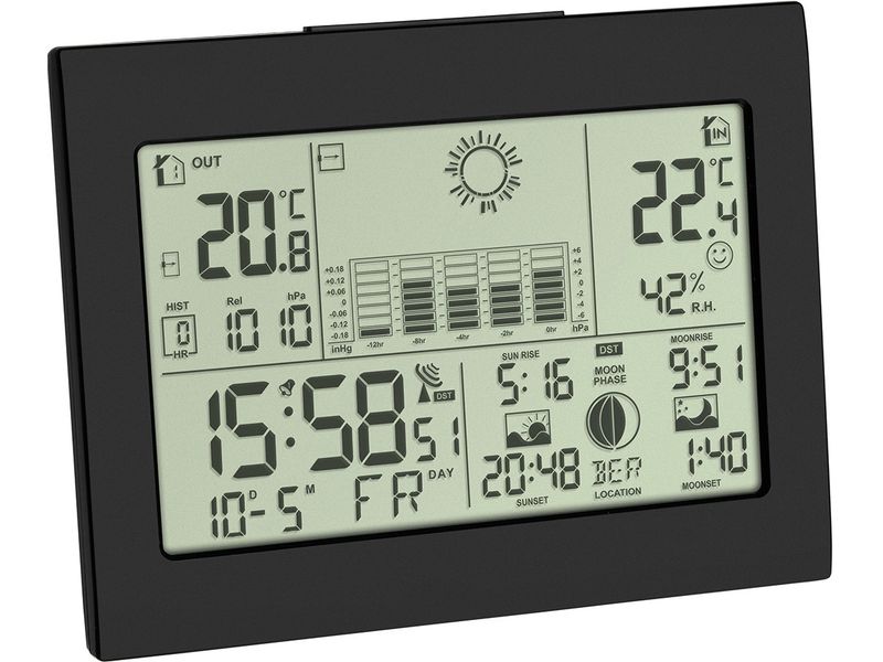 TFA Dostmann Wetterstation Horizon Schwarz Funk-Wetterstation