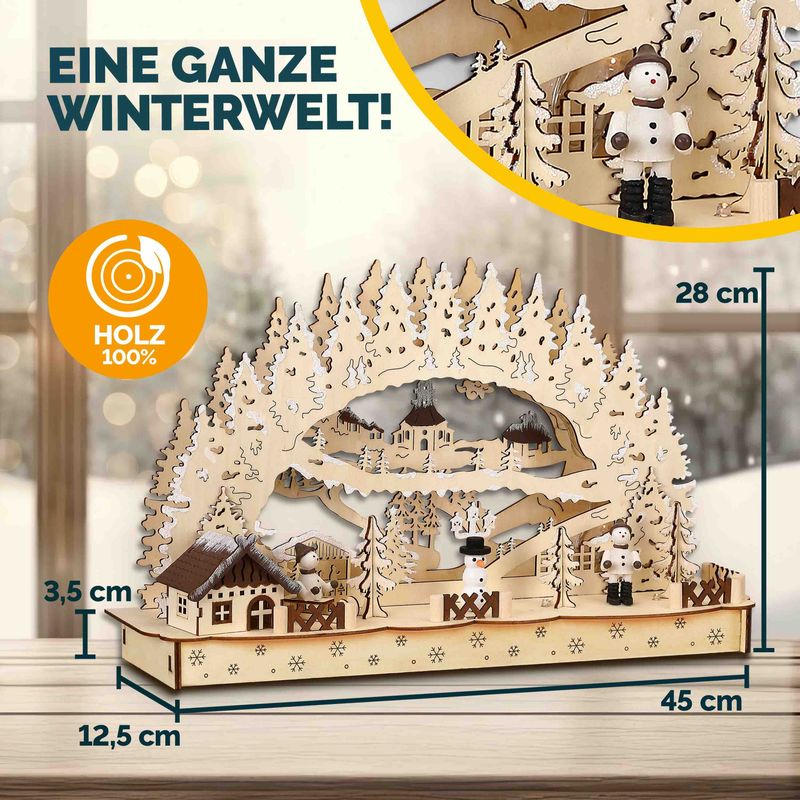 Monzana Kerstboog – Led Winterdorp Batterij – Warm wit