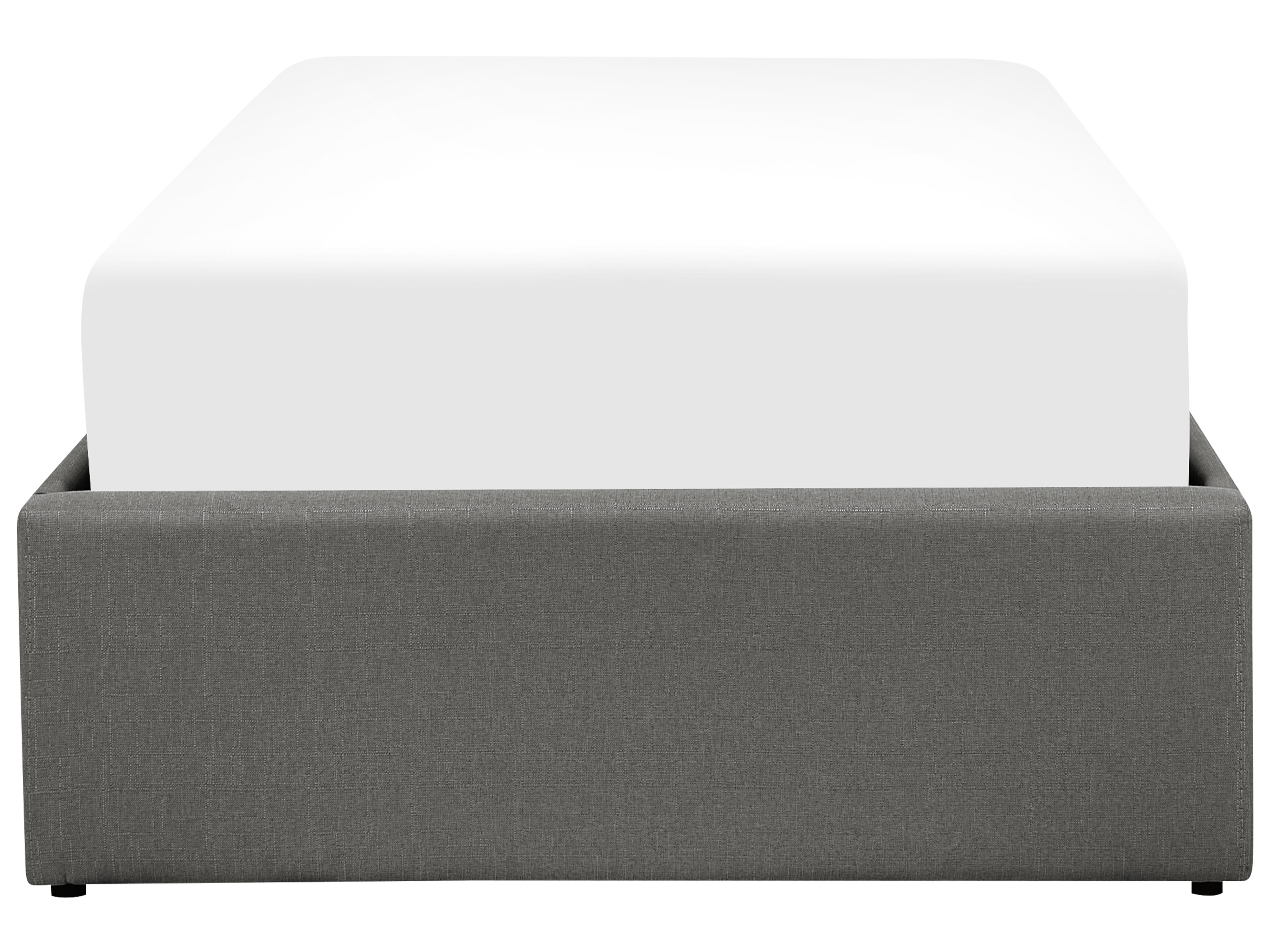 Opbergbed zonder hoofdbord Stof DINAN 90 x 200 cm Donkergrijs