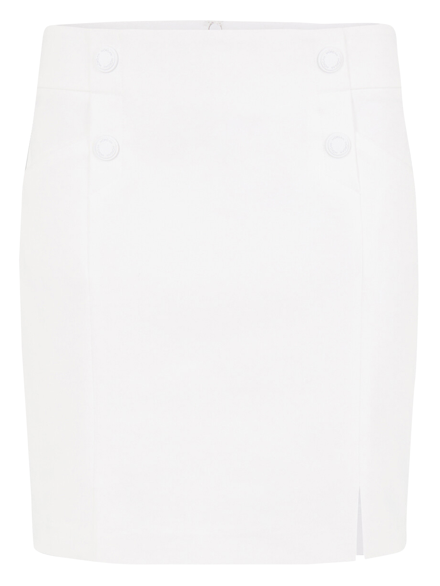 JEON - Jupe courte à boutons en coton mélangé | Blanc