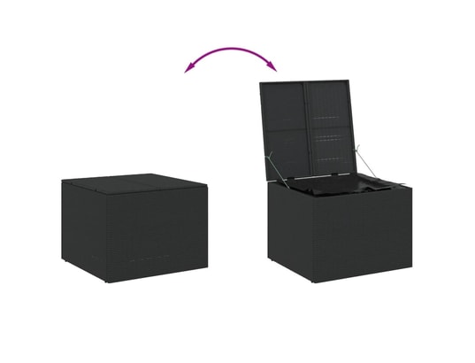 VIDAXL - Coffre Boîte de rangement de jardin noir 291l résine tressée