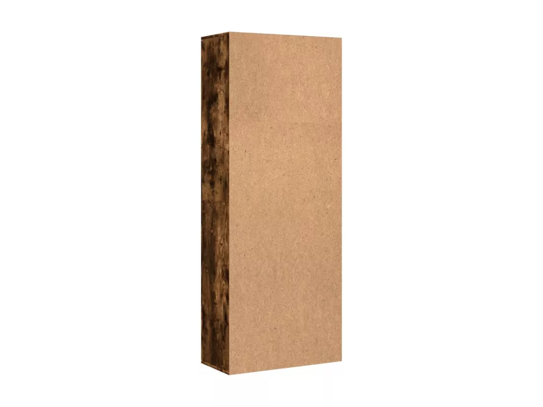 Buffet haut chêne fumé 70x35x180 cm bois d'ingénierie