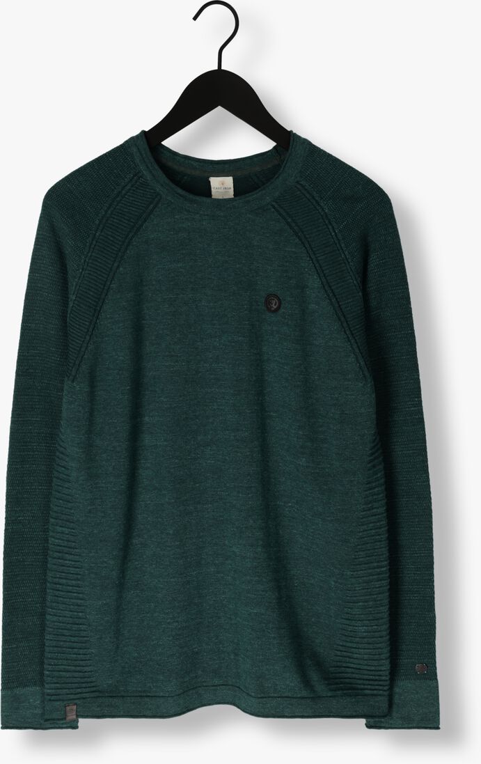 CAST IRON groene cast iron trui crewneck cotton heather plated crewneck